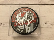 John MacLean Signed Autographed 94/95 NJ Devils Stanley Cup Champs Hockey Puck c