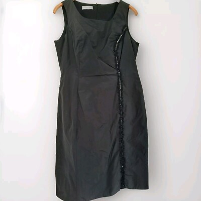 Umlauf & Klein Kleid Festkleid Taftkleid Etuikleid Gr. 40 Schwarz Pailletten Neu