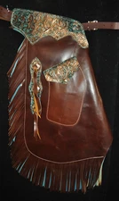 Custom Made Leather Chinks/Turquoise New Chaps/Made In USA