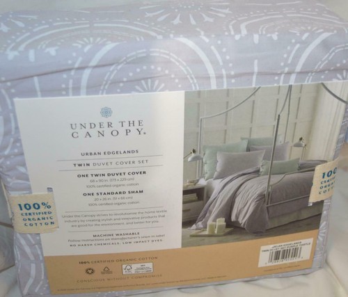 UNDER THE CANOPY Urban Edgefields Purple Thistle 2 Piece TWIN DUVET SET NWT SHAM - Picture 4 of 5