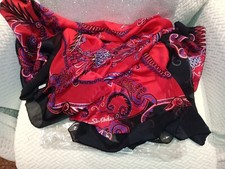 Zandra Rhodes “Venetian Garden”  140 x 140 cm/ 54 x 54” Silk Chiffon Satin Scarf