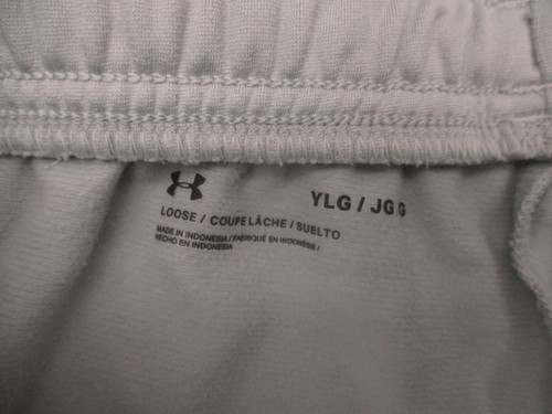 Under Armour Size L Kids Unisex Gray Stretch Waist Drawstring Track Pants 513 - Picture 6 of 9