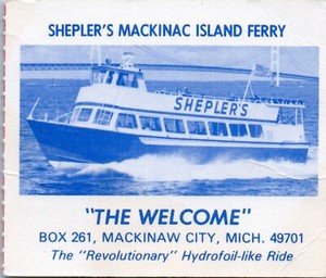 Sheplers Mackinac Island Ferry Mackinaw City Michigan Ticket Stub Vintage