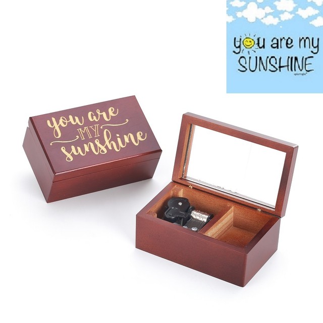 YOU ARE MY SUNSHINE ♫ Handcraft Laser Rectangle Jewelry Wind Up Music