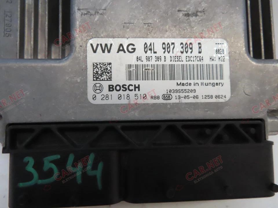 04L907309B 0281018510 EDC17C64 CENTRALINA MOTORE VW GOLF VII 5G1 1.6 TDI 77KW - Immagine 2 di 4