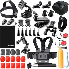 Zookki Camera Accessories Kit for Gopro Hero Accessories Kit Black Silver NEW 