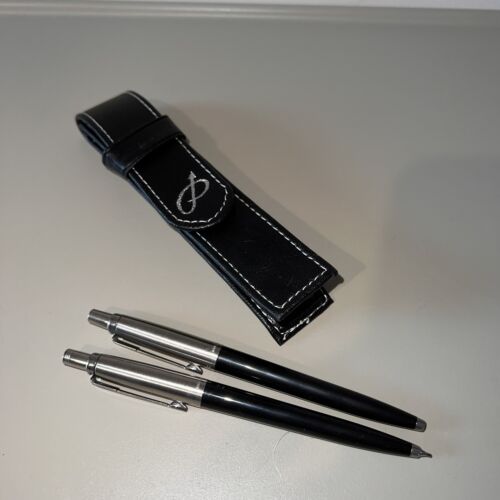Vintage Parker Jotter Ballpoint Pen and Pencil Set with Pen Case - Picture 1 of 4