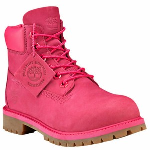 pink timberlands junior