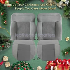 For 2004-2008 Ford F-150 XLT Driver & Passenger Bottom Top Cloth Seat Cover Gray