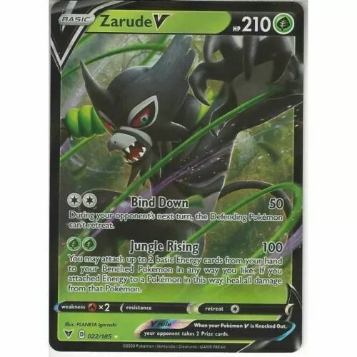 Zarude V 022/185 - Vivid Voltage - Chilling Reign - Shining Fates - Pokemon  3 Card Lot - Holo