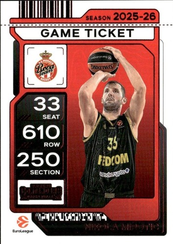 2025-26 Panini Contenders EuroLeague - Game Ticket #38 Nikola