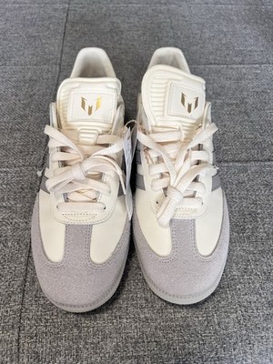 Adidas Samba Mens 9 Shoes Cream White Lionel Messi Indoor 2025 Soccer Sneakers