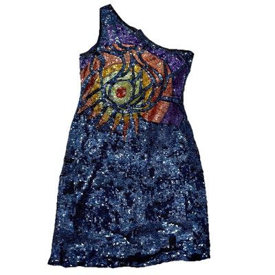 MODI Vintage Silk Sequin Beaded One Strap Mini Dress Ibiza Party Wearable Art | eBay MODI Vintage Silk Sequin Beaded One Strap Mini Dress Ibiza Party Wearable Art | eBay