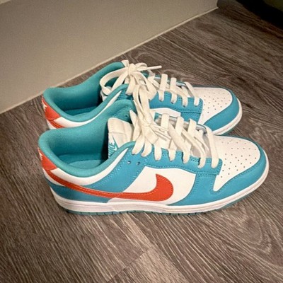 Nike Dunk Low White Teal Orange Sneakers Men s [8.5]