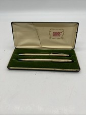 Vtg CROSS Classic Century 1/20 10kt Gold Filled Pen Pencil Set USA Case