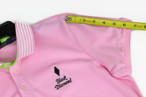 Polo Golf Ralph Lauren Pink Polo Shirt Purple Tag Women L Slim Fit Black Diamond - Picture 9 of 12