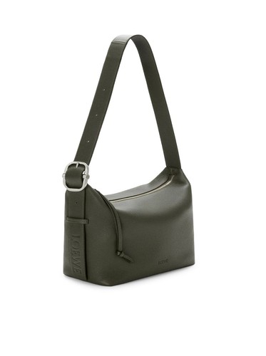 LOEWE Loop $3150 Dark Khaki Leather Hobo Bag New And Authentic
