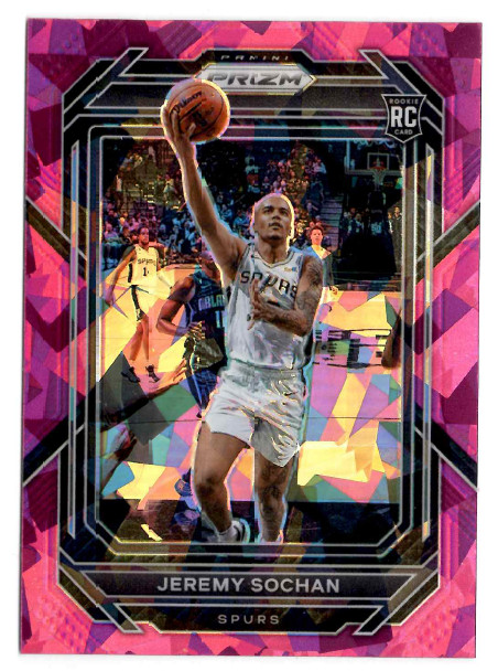 2022-23 Panini Prizm #263 Jeremy Sochan Pink Ice Prizm Rookie RC Spurs