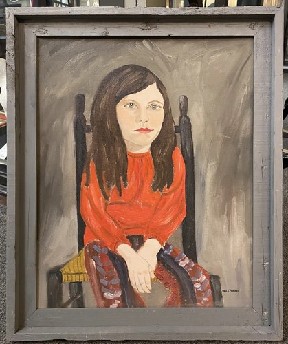 Naive Child Portrait by Gloucester MA Artist Earle Merchant, Margaret Spellman - Picture 2 of 9
