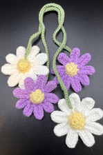 Crochet Flower Rear View Mirror Car Accessories