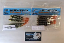 2 PKS LURE LIPSTICK 4" INFUSED SPLIT TAIL MINNOWS SOFT PLASTIC FISHING LURES 