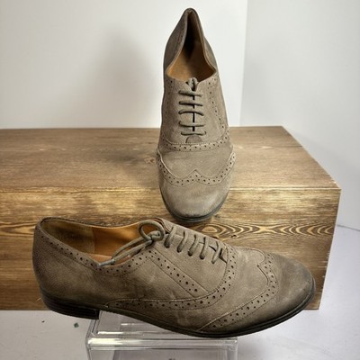 Arturo Chiang Suede Oxford Shoes Womens 8.5 Brown Suede Lace Up Academia Preppy