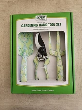 Expert Gardener 3-Piece Ikat Green Hand Tool Set Trowel, Pruner & Cultivator NEW
