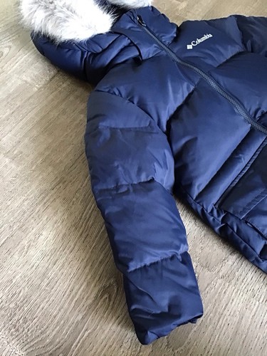 Columbia Youth Size XXS 4/5 Roan Prairie Mid Down Long Jacket Navy Omni Heat - Picture 3 of 13