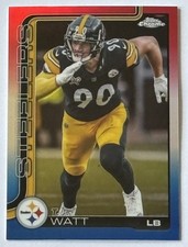 T.J. Watt Red White Blue Refractor #258 2025 Topps Chrome Football