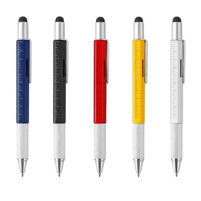 5 Pack Multi Tool Pens, 6-in-1 Gadget for Men with Stylus, Ruler, Screwdriver...
