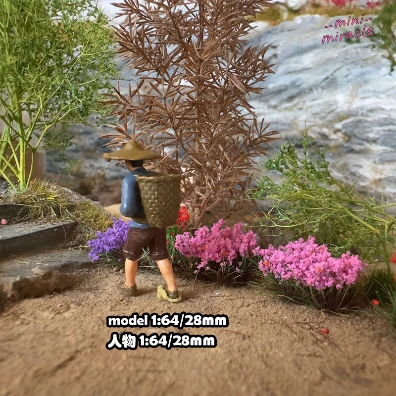 2PC Miniature Seasonal Plants HO/OO Scale Flower Clusters Railway Model Scenery - Image 3 of 4