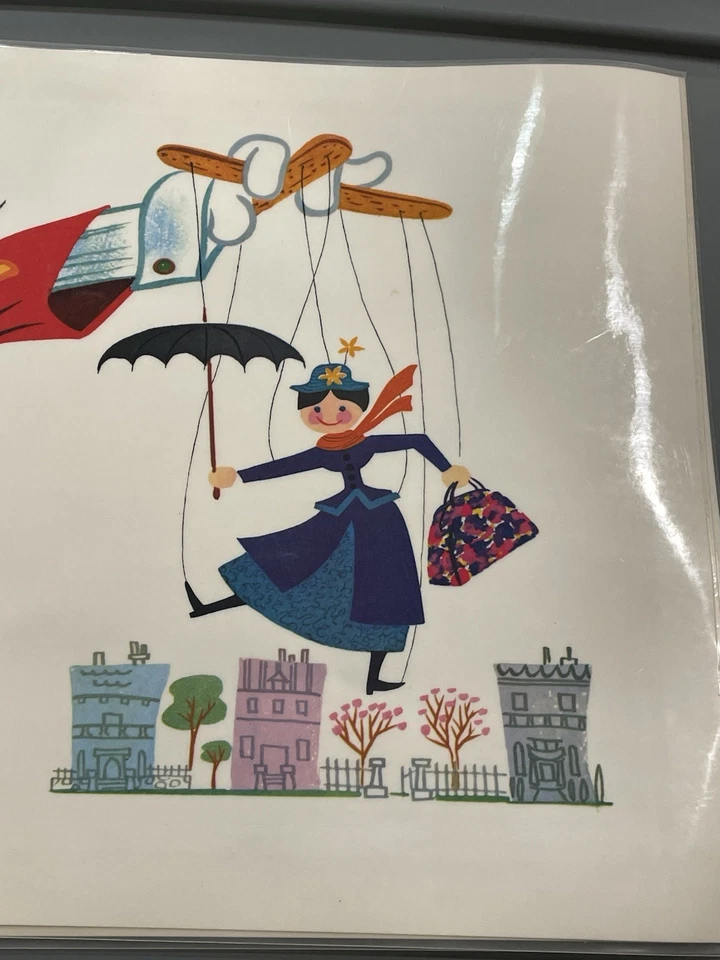 Póster vintage 1961 Walt Disney Ludwig Von Drake & Mary Poppins RCA Hedwin Foto 3 de 4