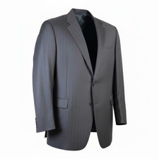 Hickey Freeman Loro Piana Wool Blazer Suit Jacket Mens 44L Lined Striped Blue