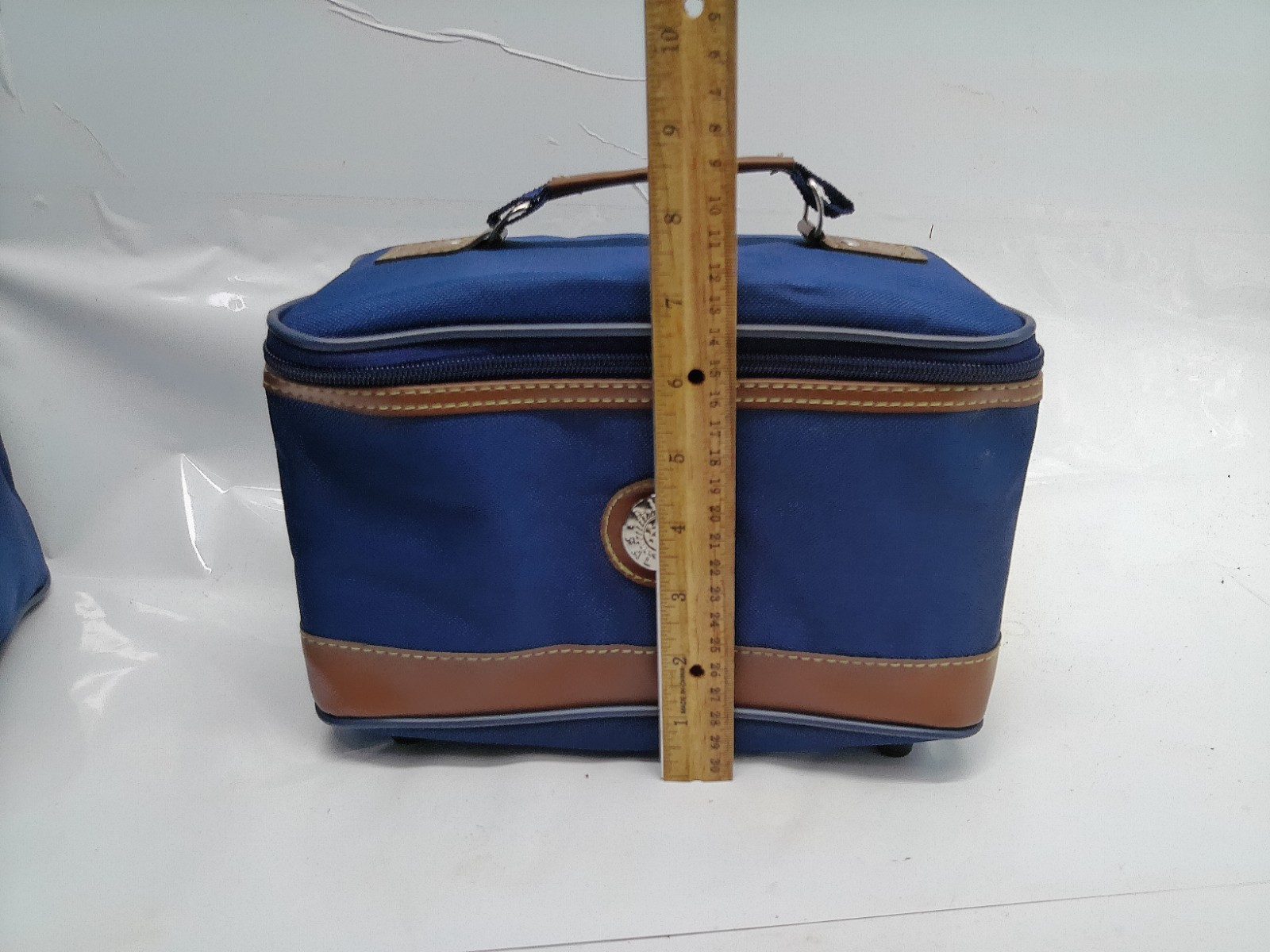 Vintage Aude Albert Travel Luggage 3 Piece Set Blue Duffel Train Case... image 3