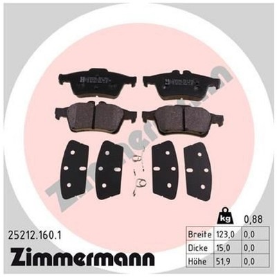 Zimmermann Bremsbelagsatz Bremsklötze hinten 2271380 AV612M008AD 24906681