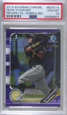 2019 Bowman Chrome Prospects Purple Refractor Deon Stafford PSA 10 GEM MT 8d2