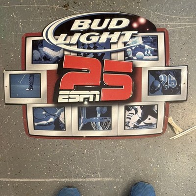 Bud Light ESPN 25 Sign Wall Decor Breweriana Collectible Advertising Sign