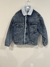 Vintage LEVI'S SAN FRANCISCO USA Sherpa Lined Denim Jean Trucker Jacket Size M