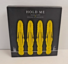 NEW! DRYBAR YELLOW HOLD ME HAIR CLIPS SET OF 4 GREAT FOR SMALL SECTIONS BLOWOUT