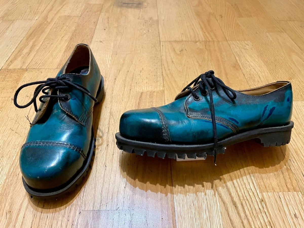 VTG Getta Grip Steel Toe Black Leather Oxford Shoe Made In England UK 6 US M7/W8 Getta Grip Shoes - Etsy main image 3