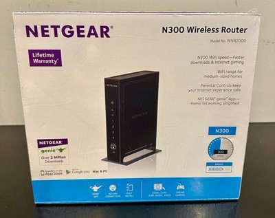 Netgear N300 300 Mbps 4-Port 10/100 Wireless N Router (WNR2000) *NEW/SEALED*