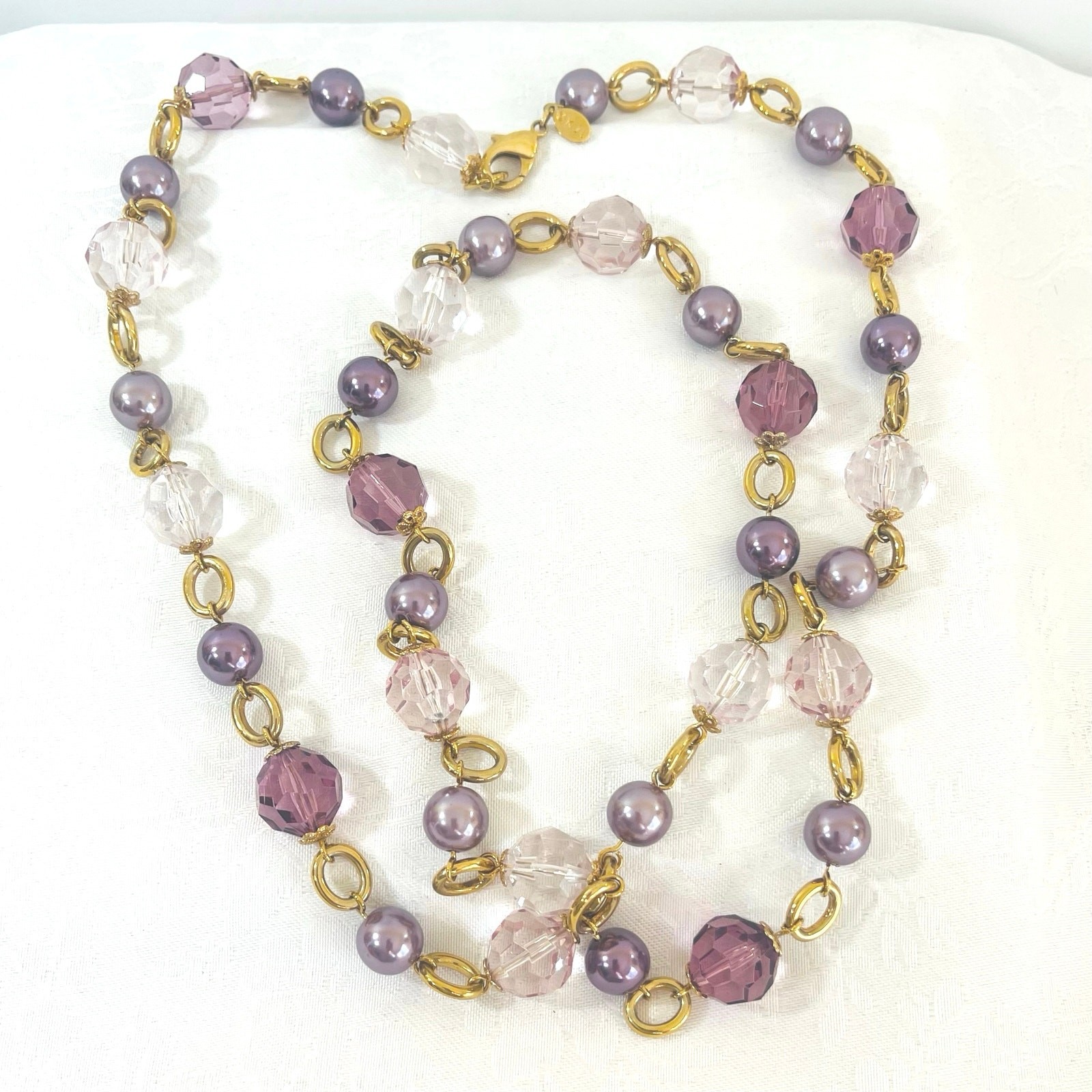 Vtg KJL Kenneth Jay Lane Long Bead Faux Pearl Nec… - image 8