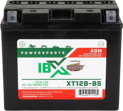 Interstate Batteries YT12B-BS 12V 10Ah Powersports Battery 175CCA AGM Recharg...