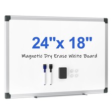 Magnetic White Board 24" x 18" for Wall, Dry Erase Board for Home Office, Sch...