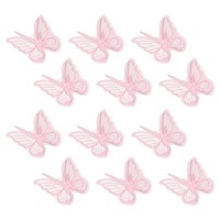 12 StüCk Schmetterlings-Spitzen-Applikationen 60Mm AufnäHer Hellrosa