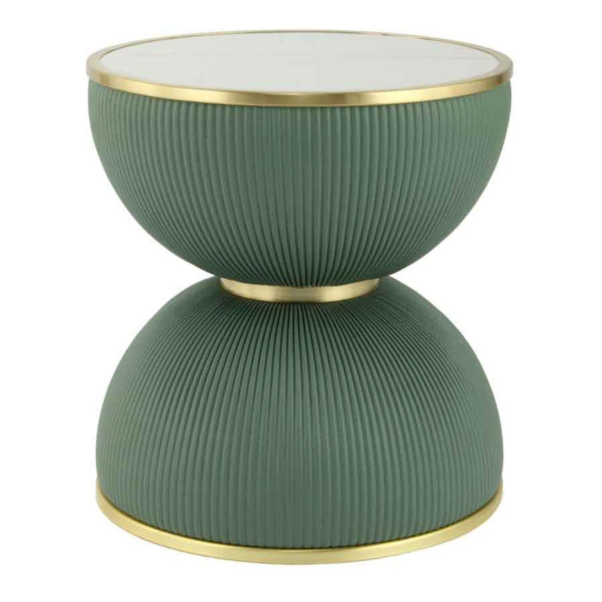 Table d'appoint design Jokai 51cm vert et or pour salon moderne