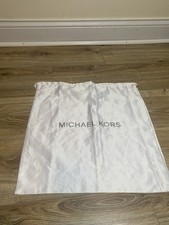Michael Kors XL Logo Woven Dust Bag - White Satin