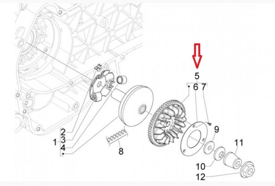 Joue fixe variateur d'origine Gilera 125 Runner réactivité maximale - 3