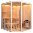 Sauna Saunakabine 180x180 cm aus Pinienholz 8kW Vega Saunaofen Finischesauna