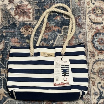 Porto Vino Beach/Boat  Wine Bag/Tote Bag Canvas  Holds 2 Bottles  NWT